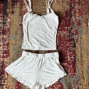 Floral Lace Trim Sleepwear Set
